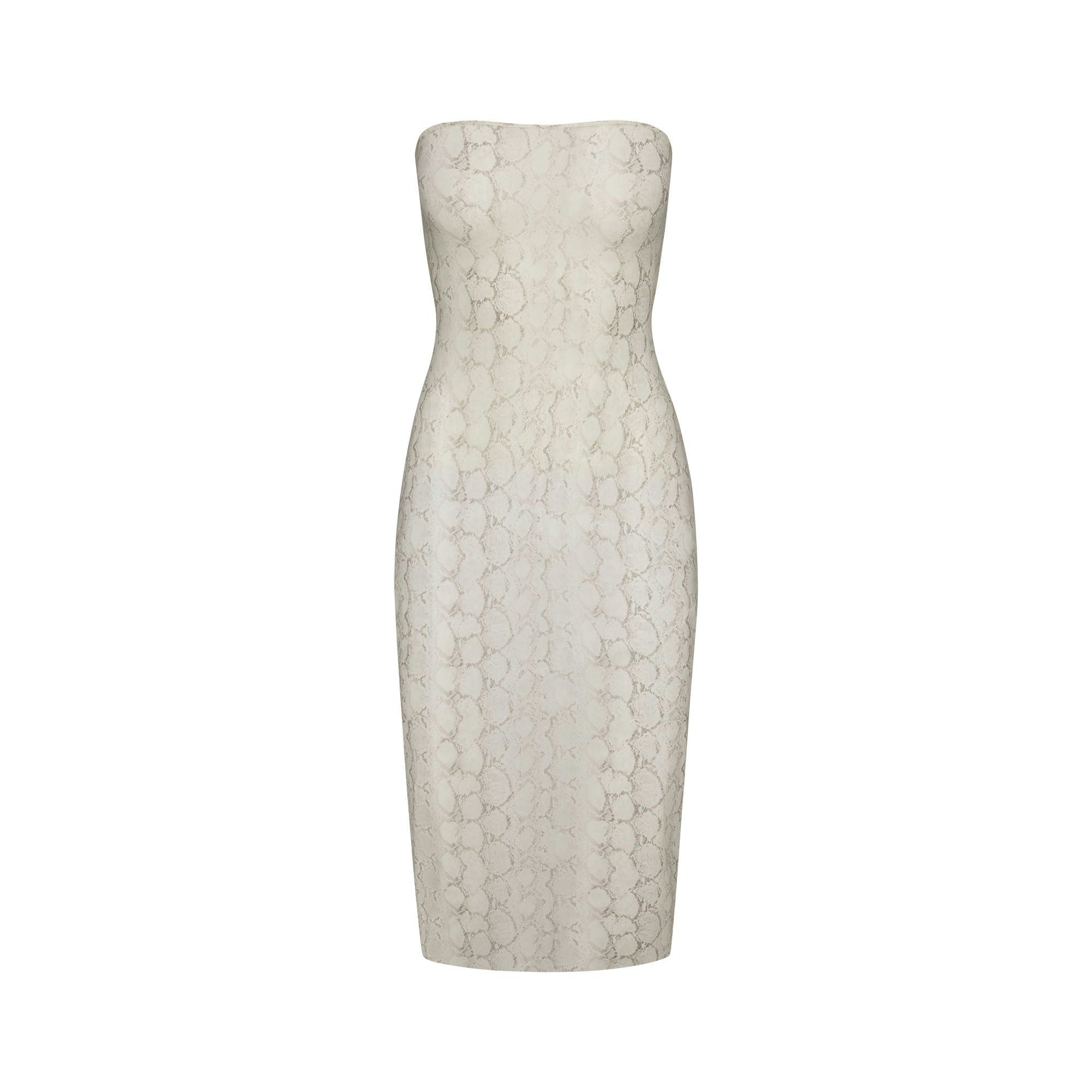 MILKY SHEER MIDI TUBE DRESS