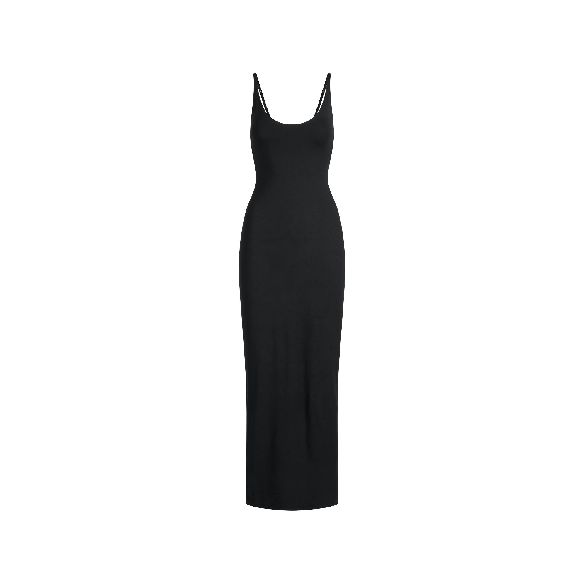 Skims Smooth Layers Scoop Neck Long Dress Obsidian