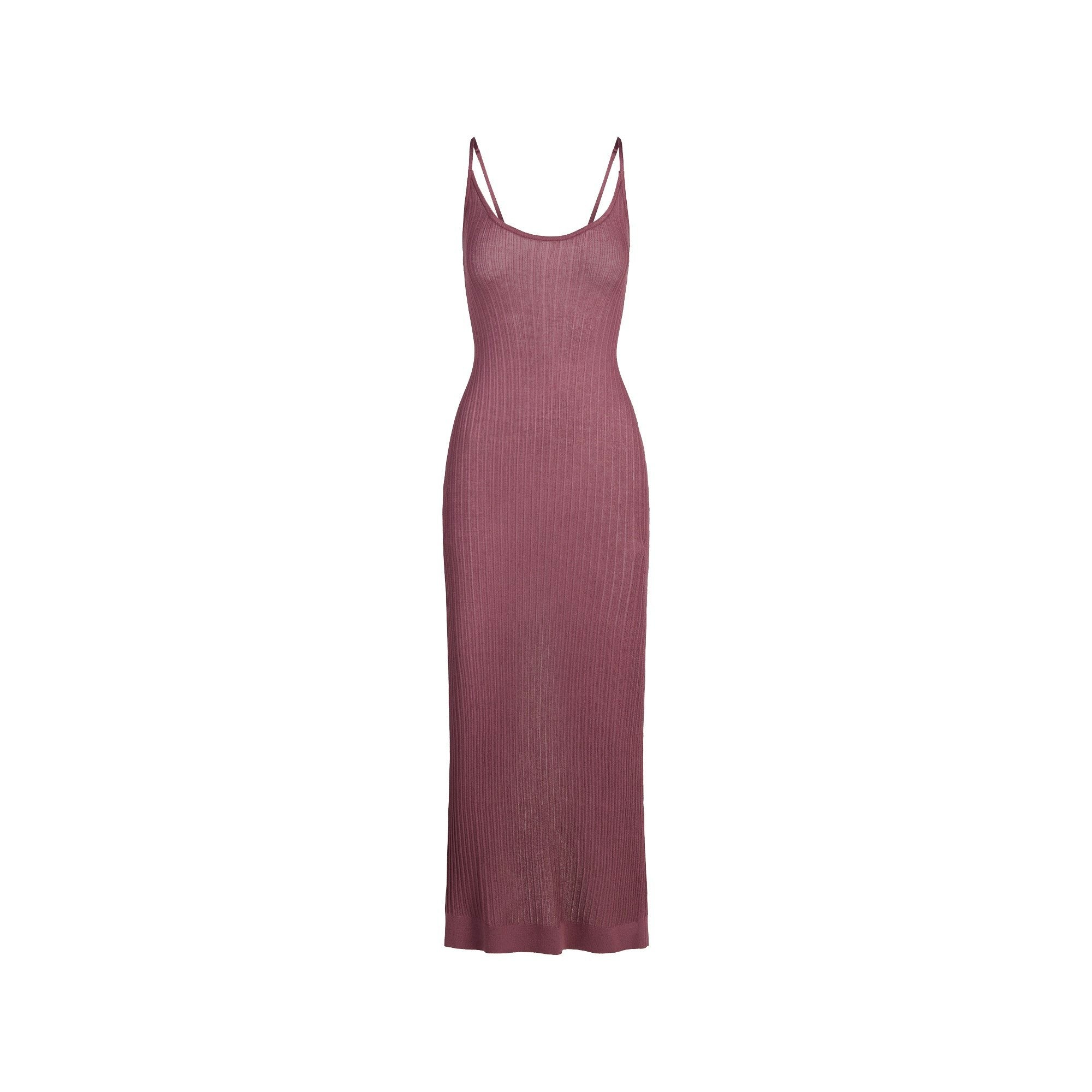 SHEER KNIT LONG CAMI DRESS