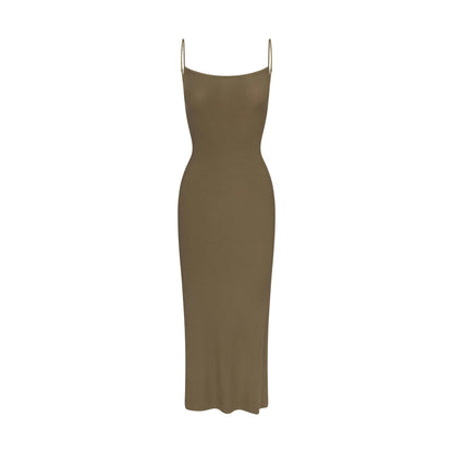 Skims Soft Lounge Midi Slip Dress Oak
