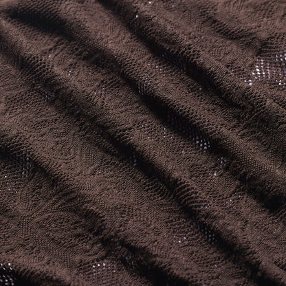 Skims Knit Lace Mock Neck Long Dress Espresso