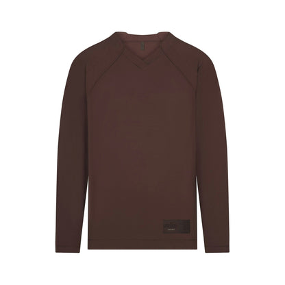 Skims Nikeskims Airy V-Neck Oversized Long Sleeve Top Dark Sepia