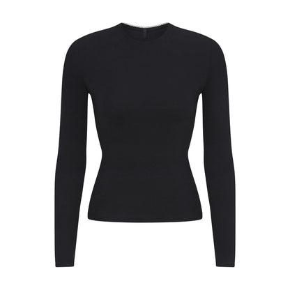 DROP NEEDLE POINTELLE LONG SLEEVE TOP
