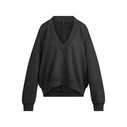 BOYFRIEND FLEECE V NECK PULLOVER