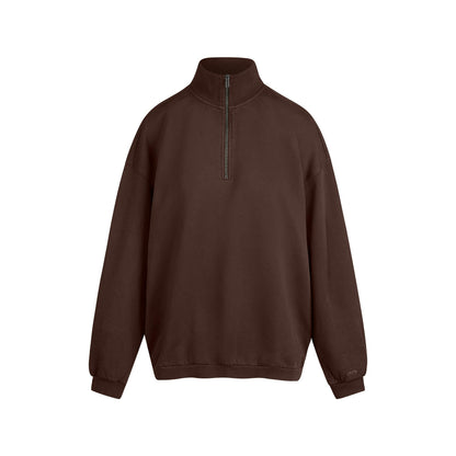 Skims Boyfriend Fleece Oversized Half Zip Espresso