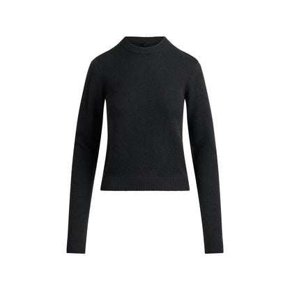 Skims Wool Cashmere Crewneck Sweater Onyx