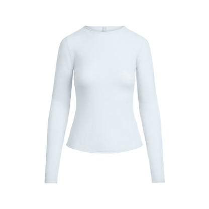 Skims Featherweight Cashmere Long Sleeve Top Pearl