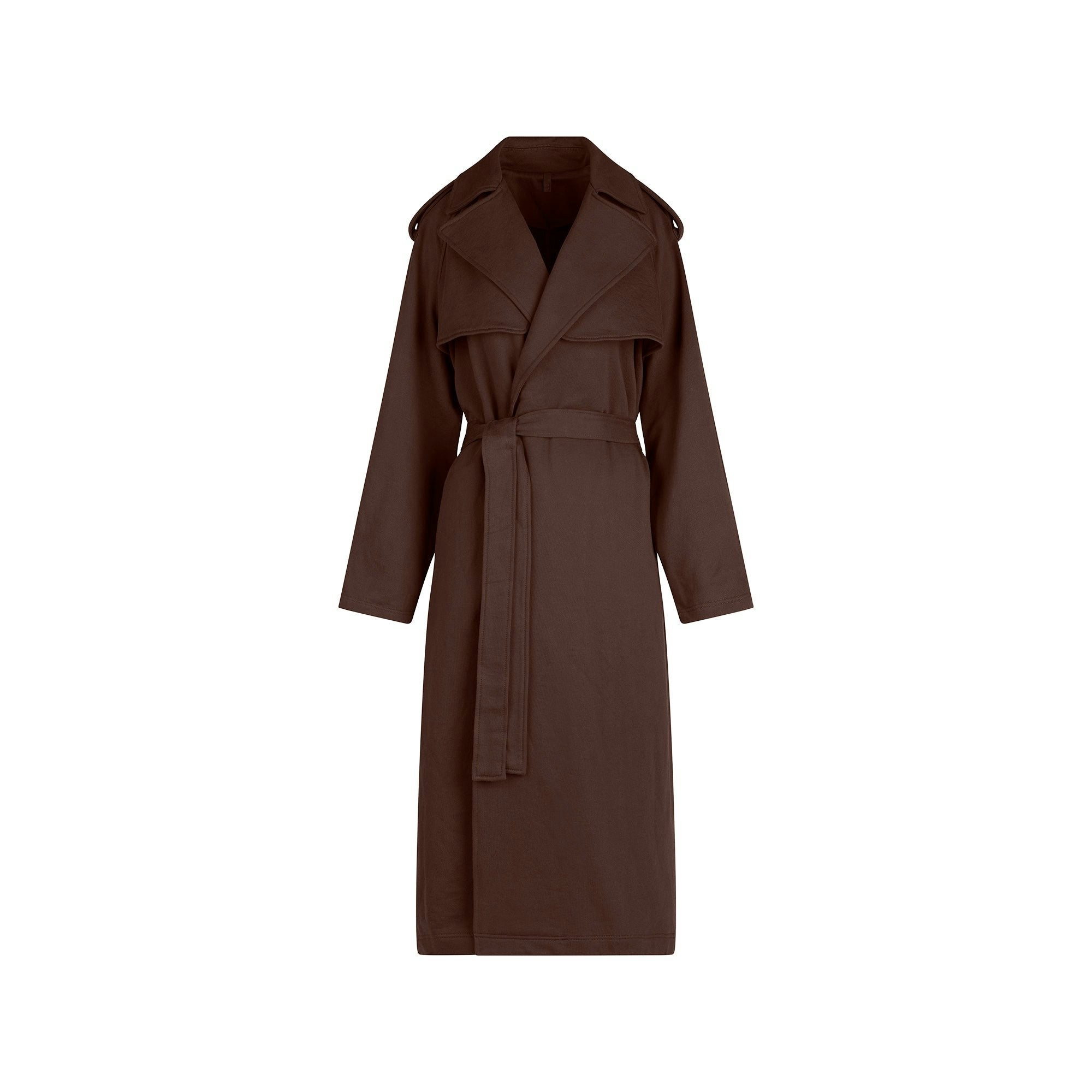 Skims Boyfriend Fleece Oversized Trench Coat Espresso