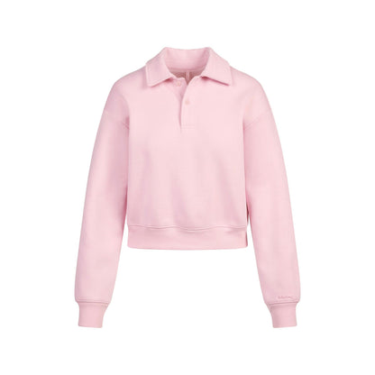 Skims Cotton Fleece Polo Sweatshirt Halite