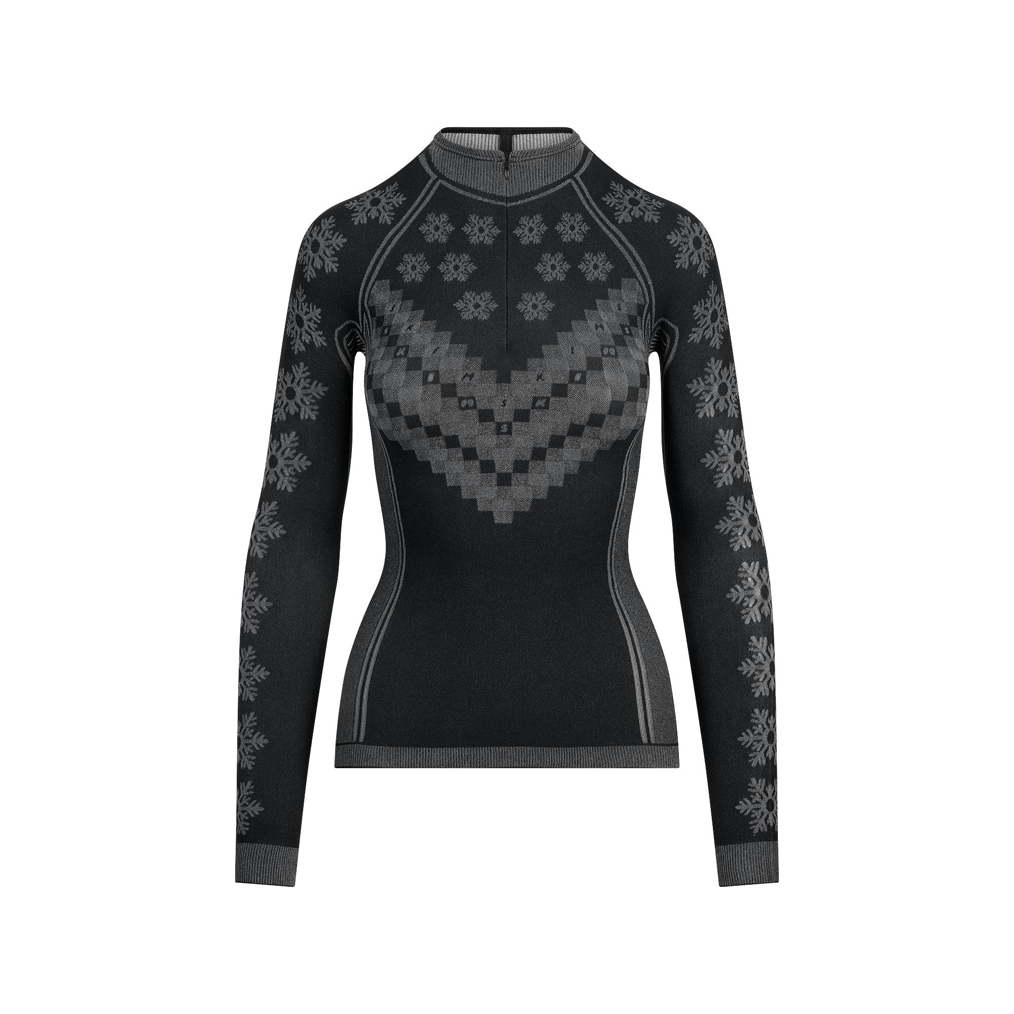 Skims Skims First Layers Half Zip Long Sleeve Obsidian Winter Fair Isle
