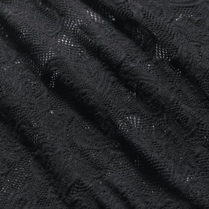 Skims Knit Lace Boatneck Top Obsidian