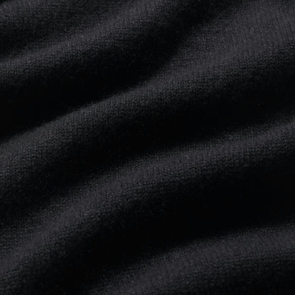 Skims Wool Cashmere Zip Up Mock Neck Sweater Onyx