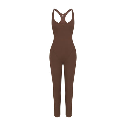 Skims Nikeskims Matte Racer Long Onesie Dark Sepia