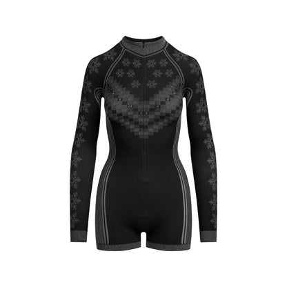 Skims Skims First Layers Half Zip Onesie Obsidian Winter Fair Isle