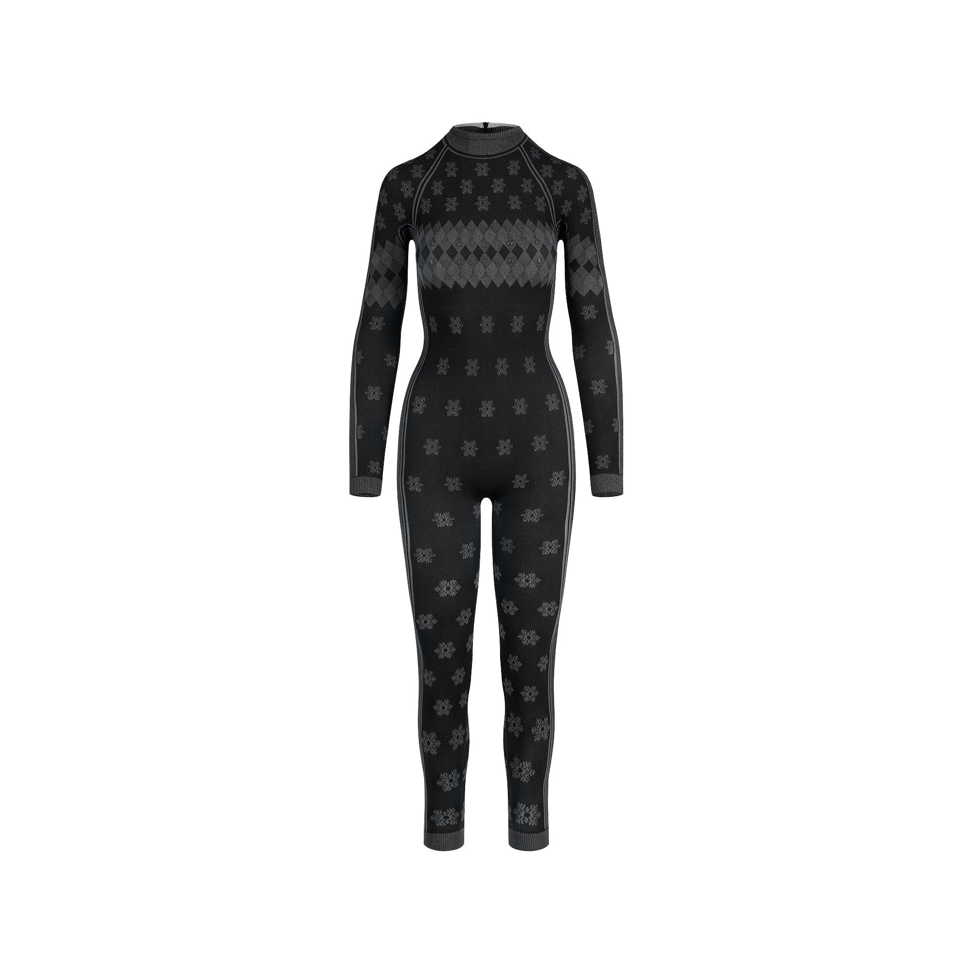 Skims Skims First Layers Turtleneck Catsuit Obsidian Winter Fair Isle