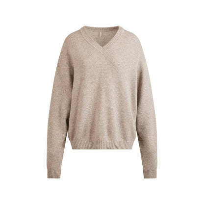 Skims Wool Cashmere Oversized V Neck Sweater Linen