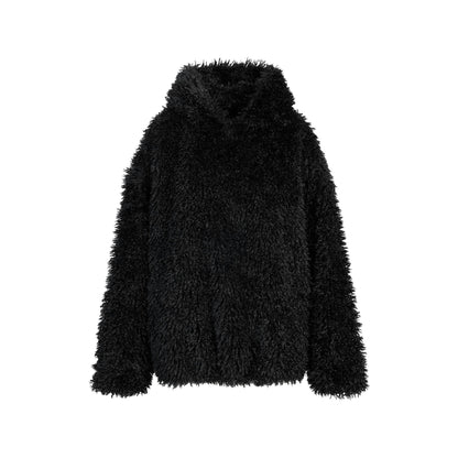 Skims Faux Fur Hoodie Onyx