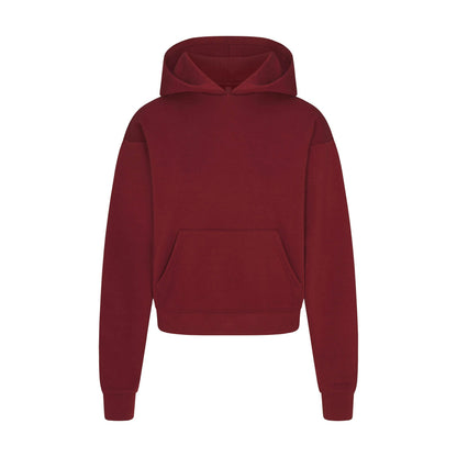 Skims Cotton Fleece Classic Hoodie Merlot