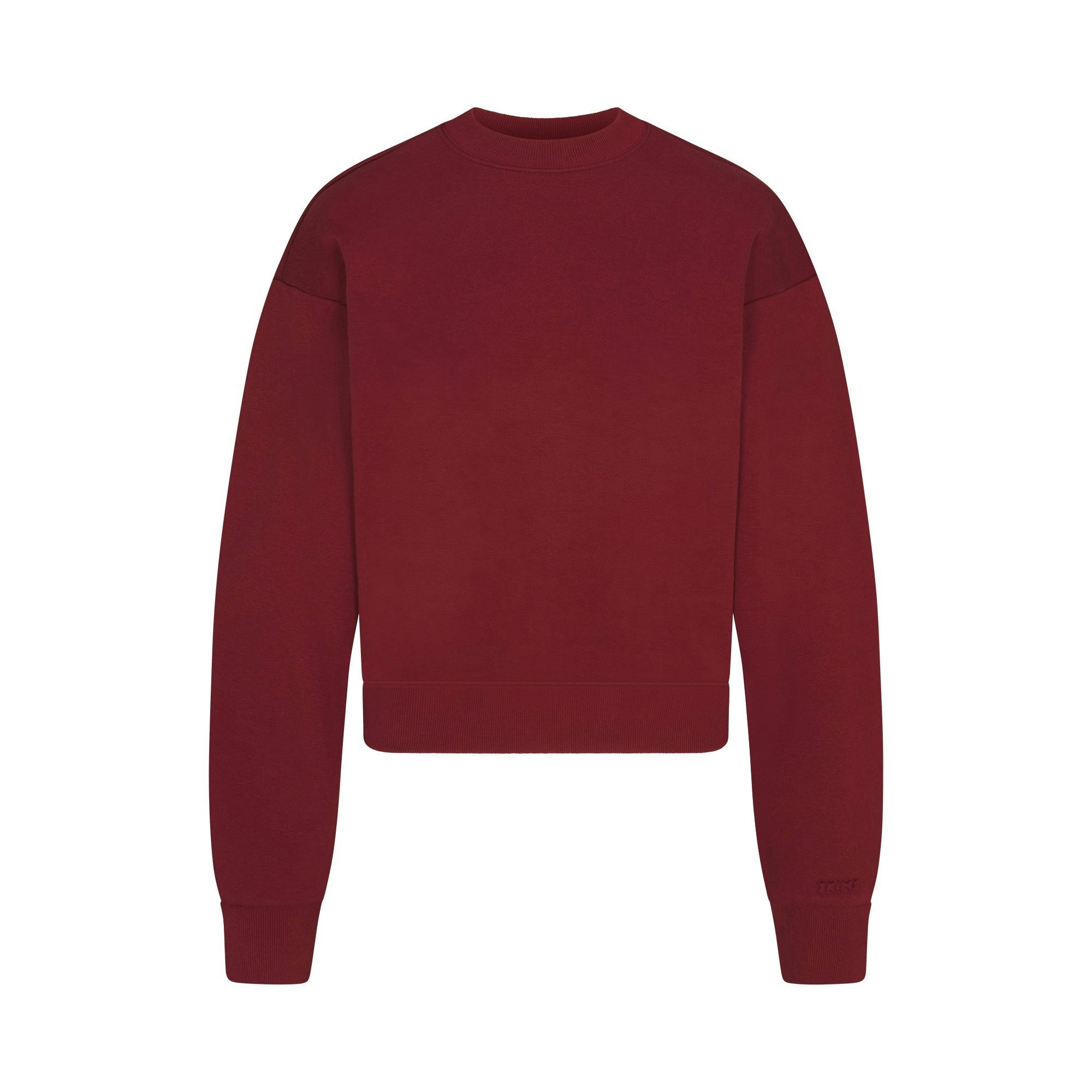 Skims Cotton Fleece Classic Crewneck Merlot