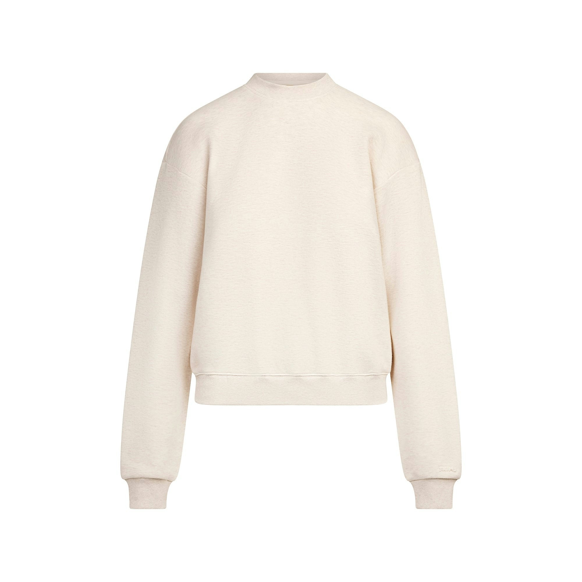 Skims Cotton Fleece Classic Crewneck Oatmeal Heather