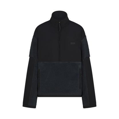 Skims Teddy Oversized Half Zip Up Pullover Dark Teal