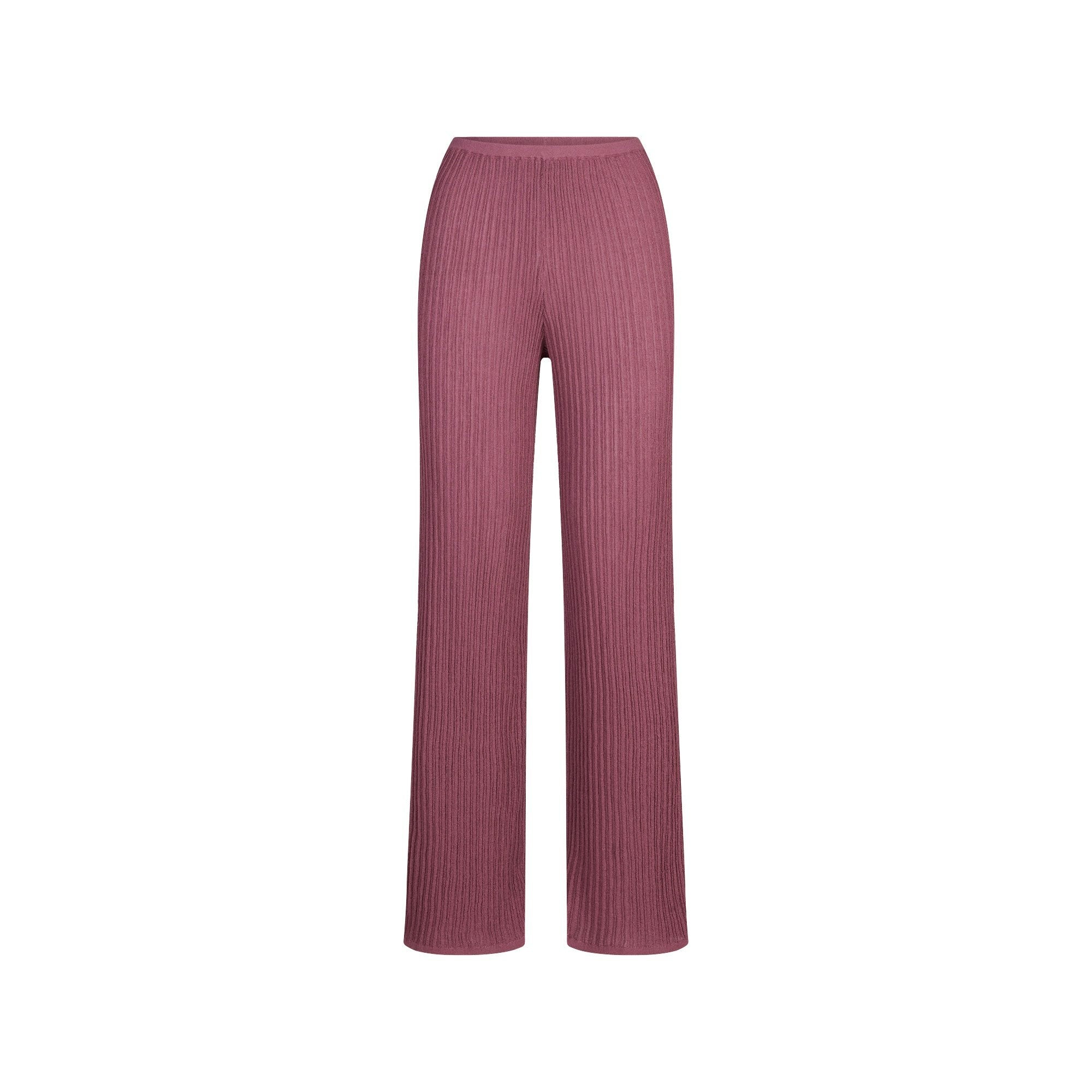 Skims Sheer Knit Straight Leg Pant Beet