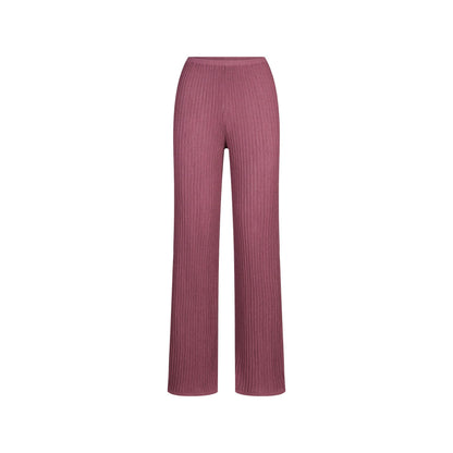 Skims Sheer Knit Straight Leg Pant Beet