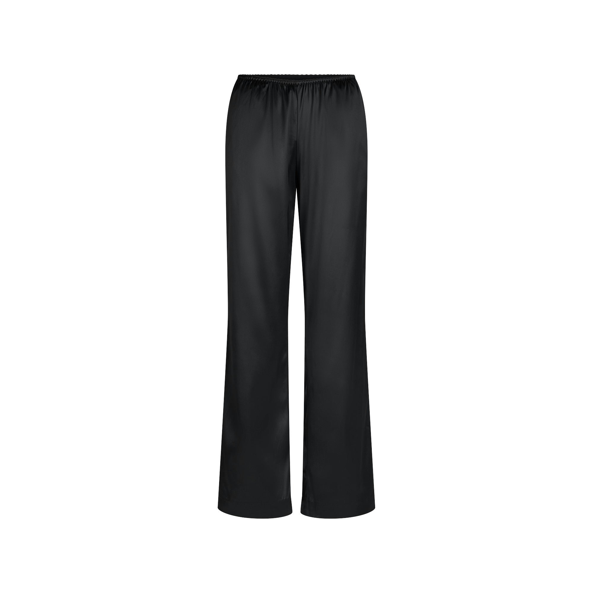 Skims Heavyweight Satin Wide Leg Pant Onyx