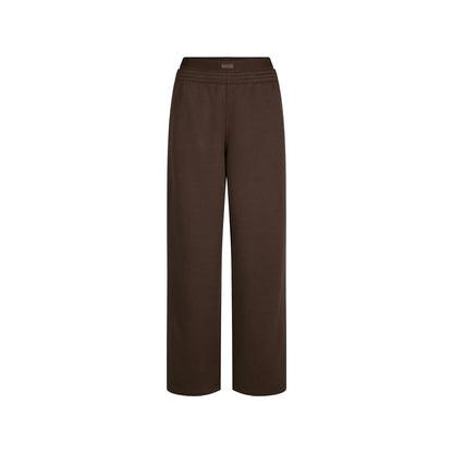 Skims Cotton Fleece Oversized Double Waistband Pant Dark Sepia