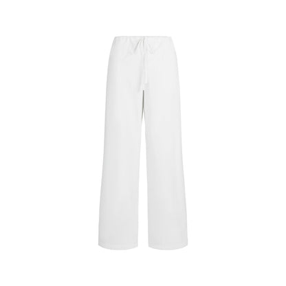 Skims Cotton Poplin Straight Leg Pant Snow