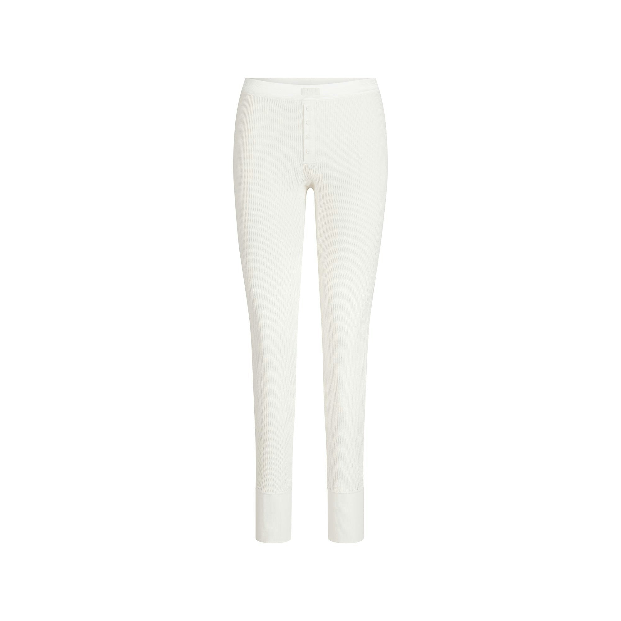 Skims Heavy Waffle Button Front Legging Ivory