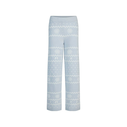 Skims Cozy Light Pant Zen Blue Heart Fair Isle