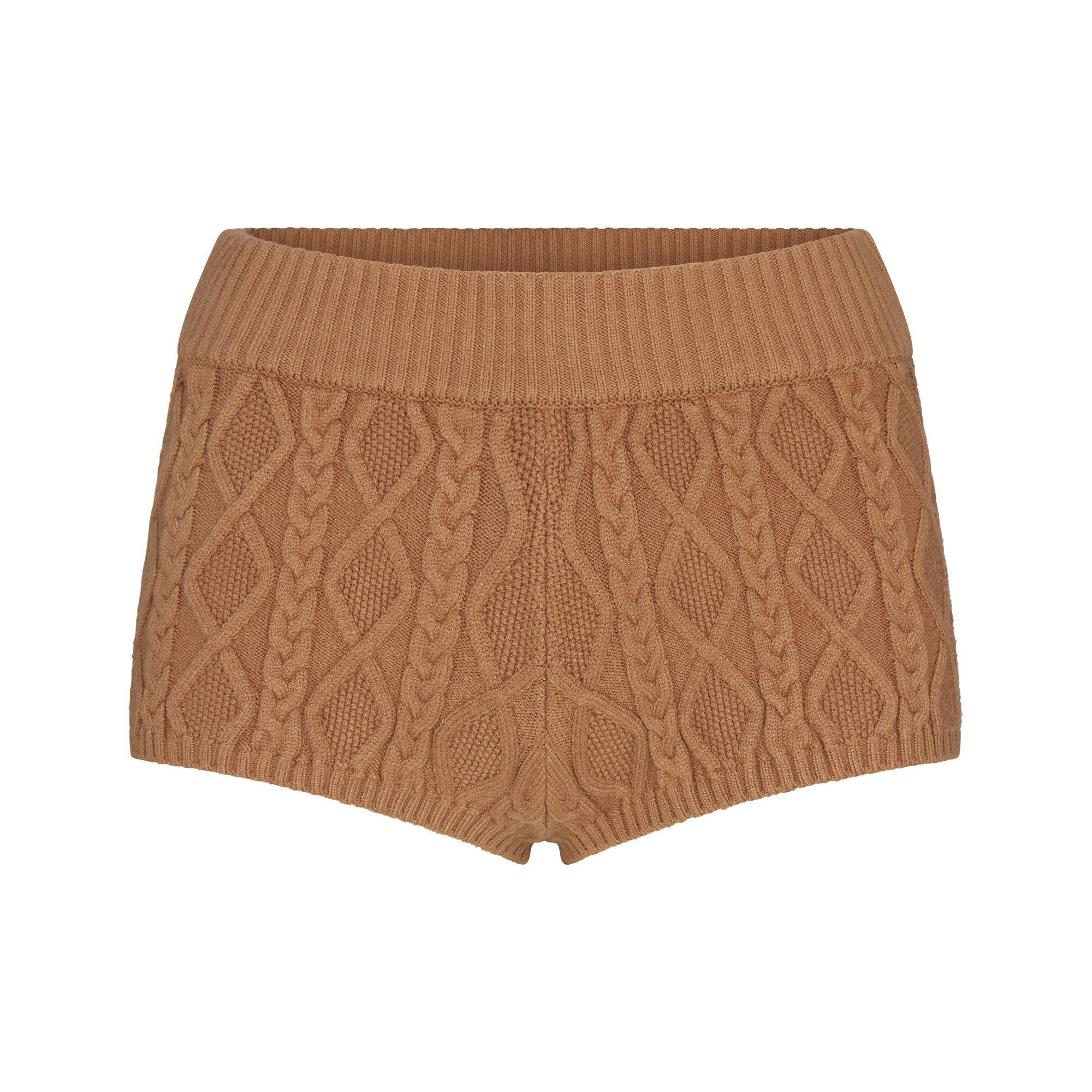 Skims Sweater Knits Cable Knit Short Dark Honey