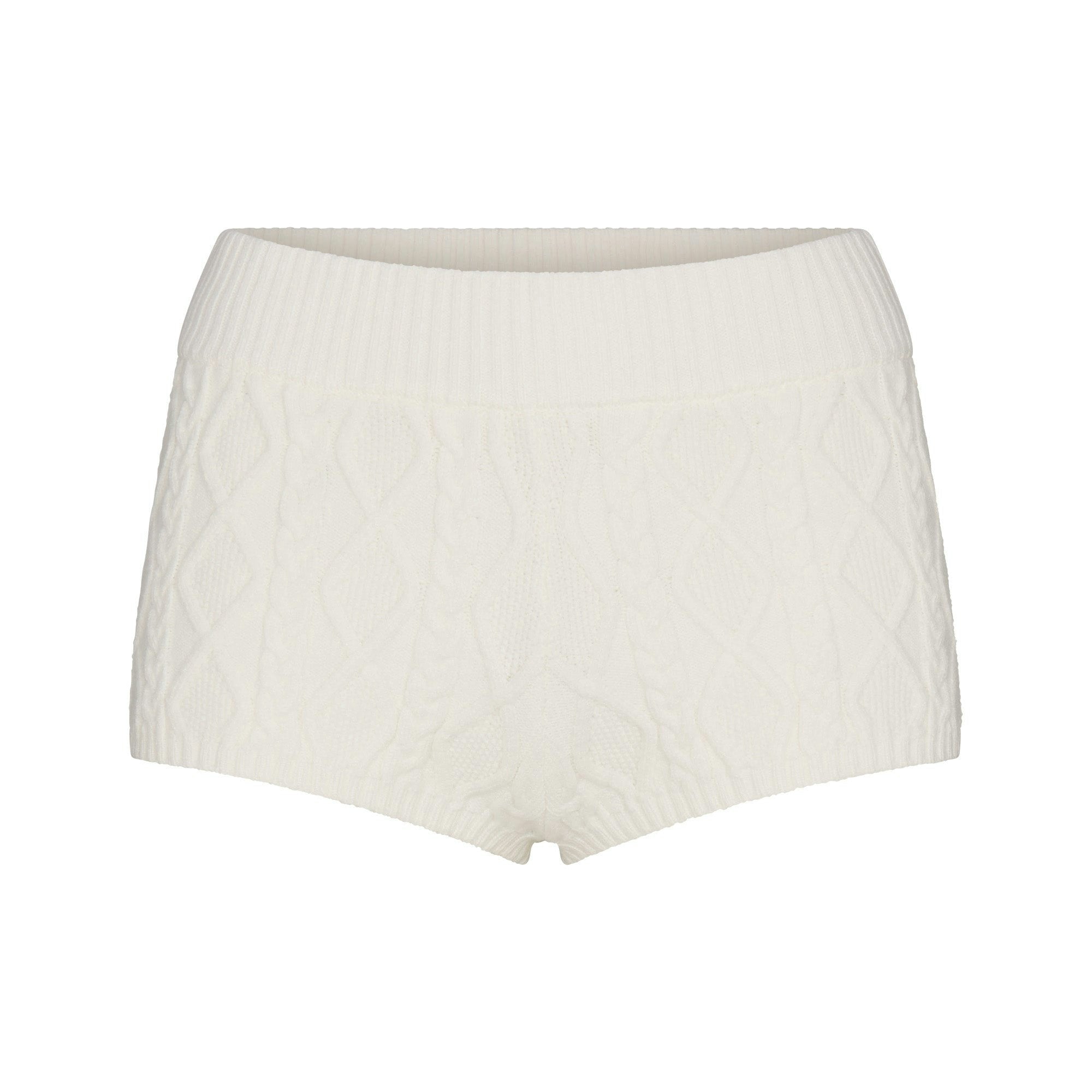 Skims Sweater Knits Cable Knit Short Ivory
