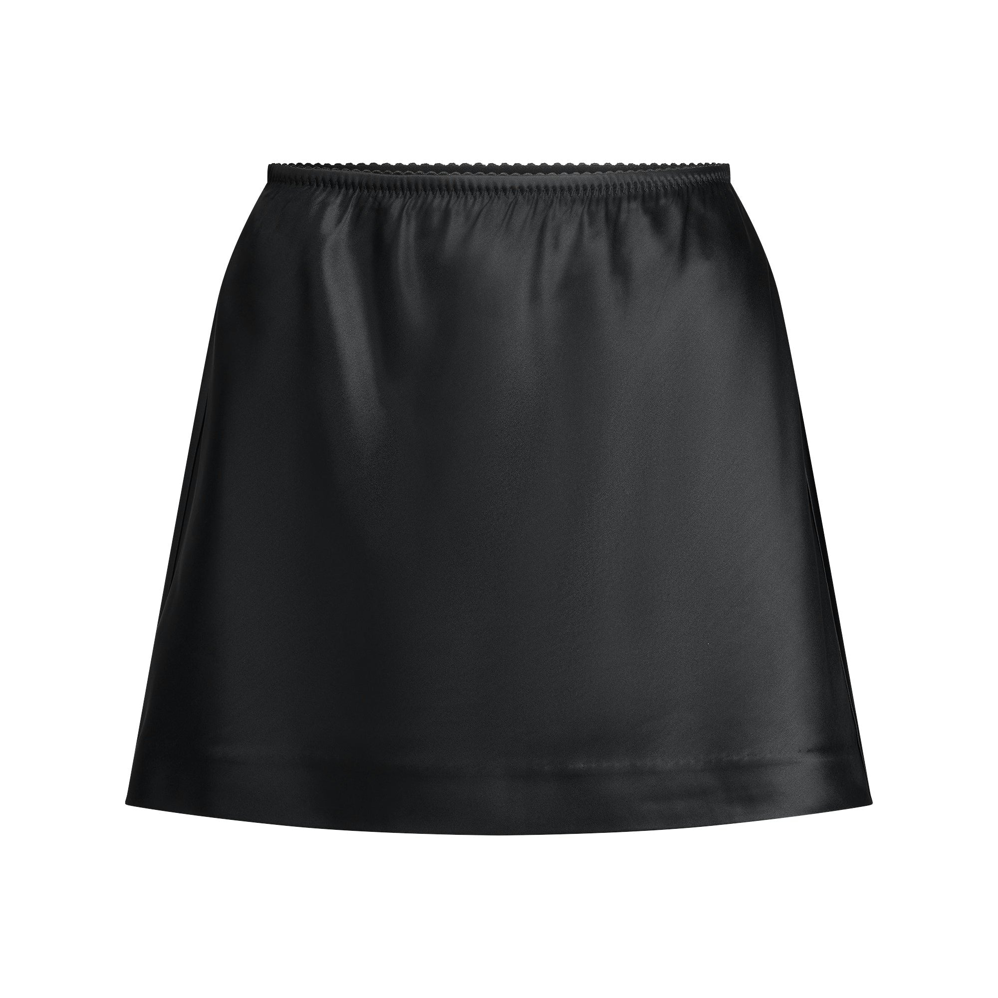 Skims Heavyweight Satin Mini Skirt Onyx