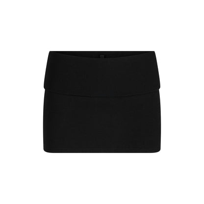 COTTON FLEECE FOLDOVER MINI SKIRT
