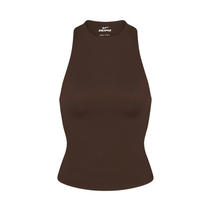 Skims Nikeskims Matte Mock Neck Racer Tank Dark Sepia