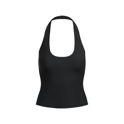 Skims Cling Matte Halter Top Obsidian