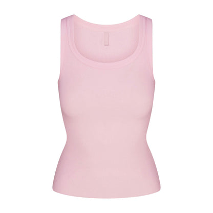 Skims Cotton Rib Scoop Neck Tank Cherry Blossom