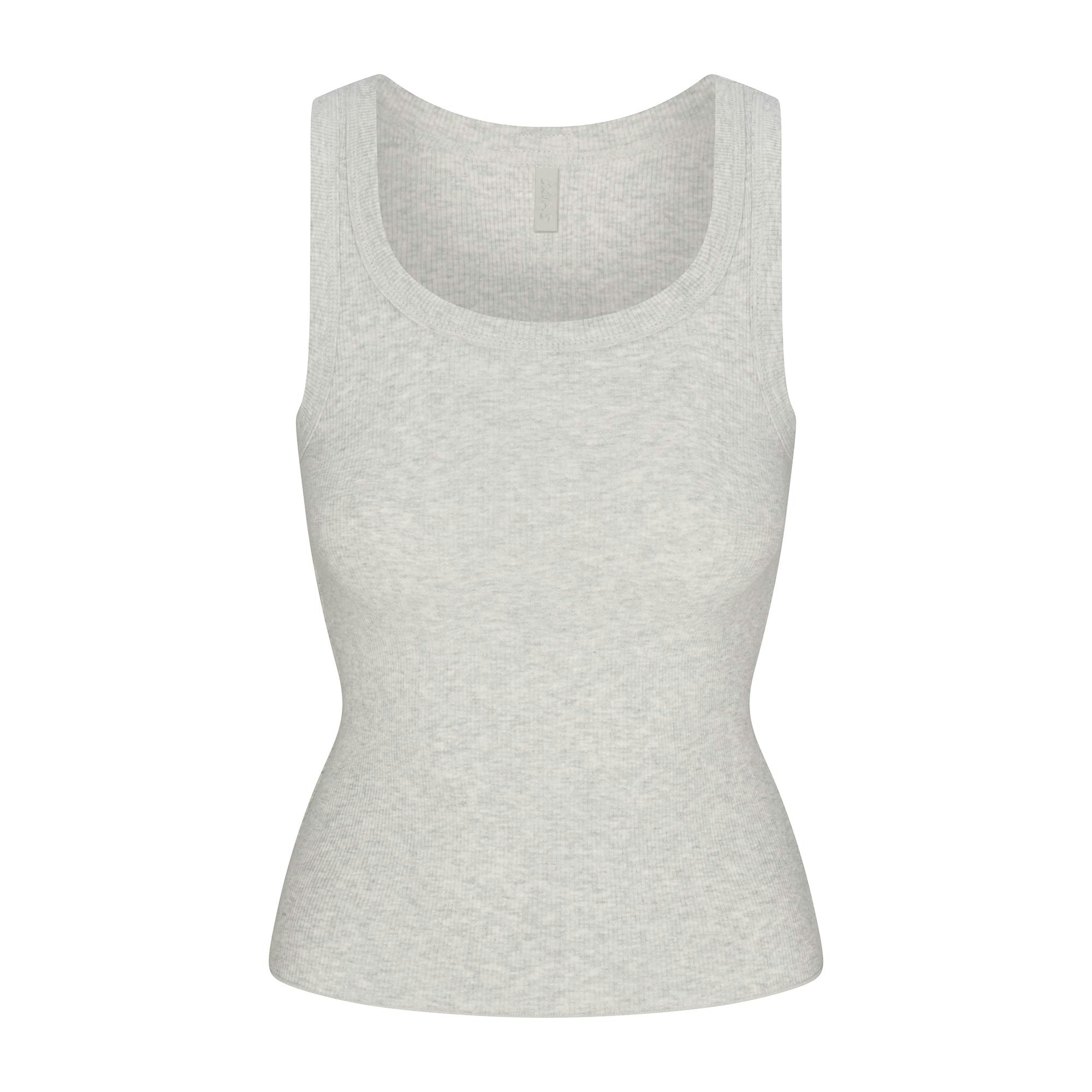 Skims Cotton Rib Scoop Neck Tank Light Heather Grey