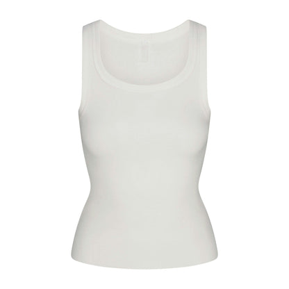 Skims Cotton Rib Scoop Neck Tank Marble