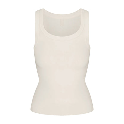 Skims Cotton Rib Scoop Neck Tank Marble