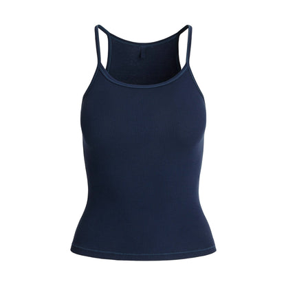 Skims Cotton Rib Long Cami Navy