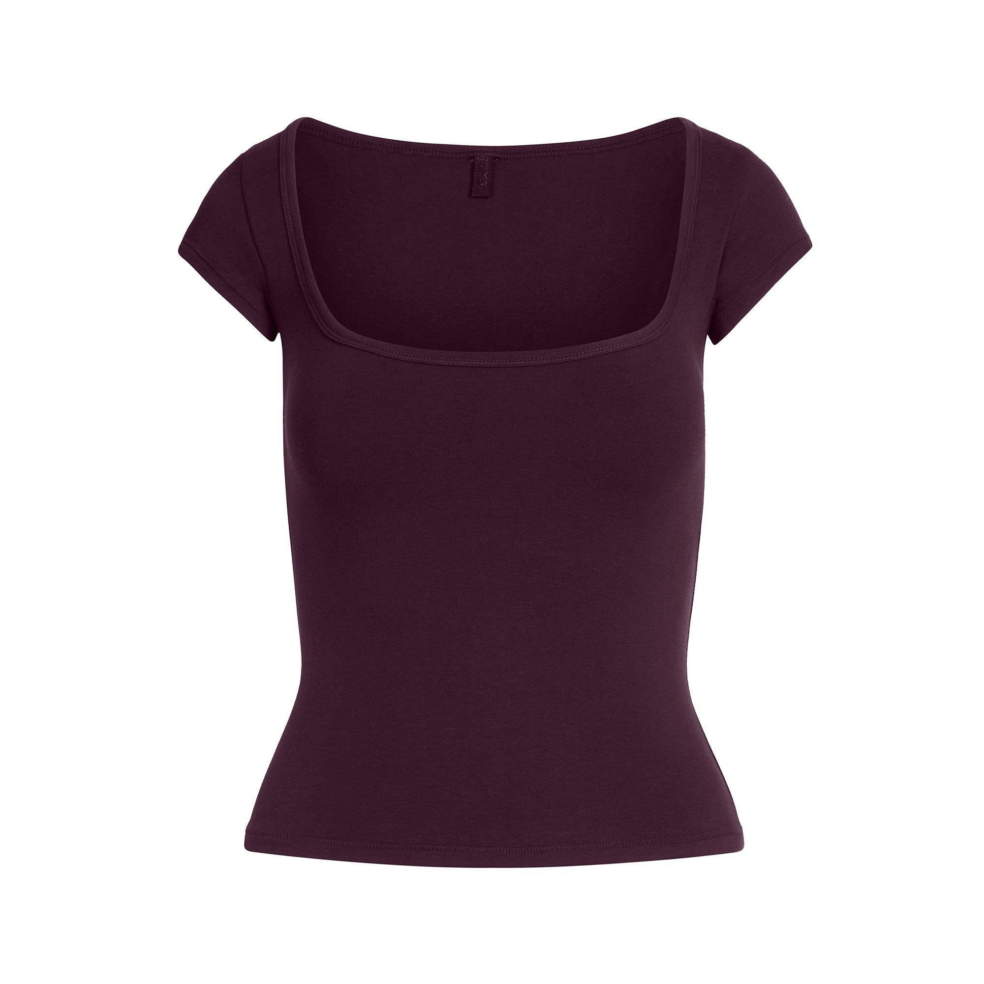 COTTON JERSEY SCOOP NECK T-SHIRT