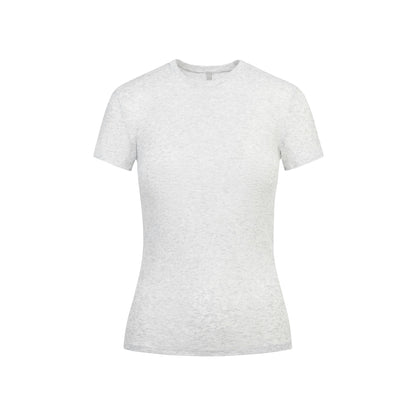 Skims Sheer Rib T-Shirt Light Heather Grey