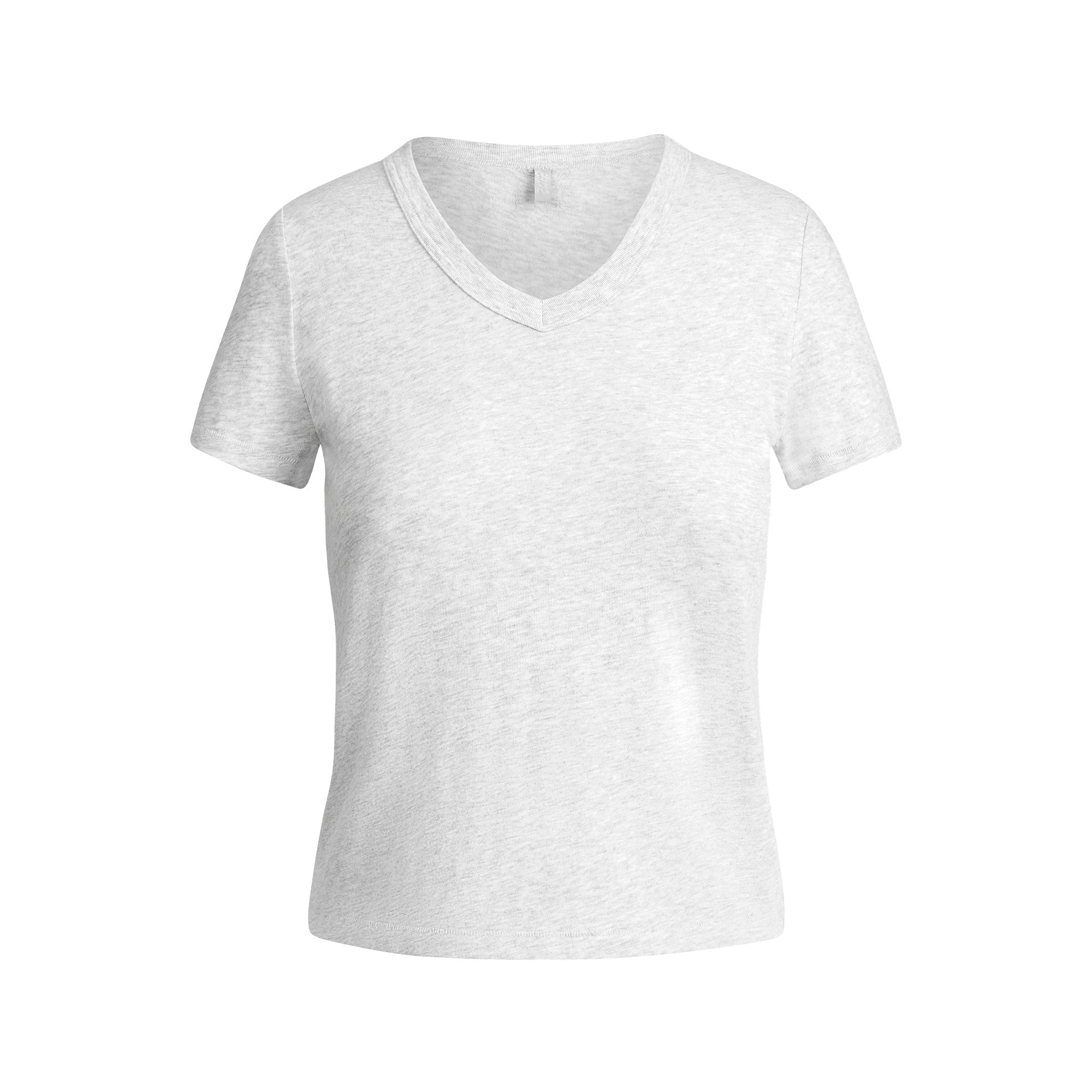 Skims Worn In Jersey Baby V Neck Tee Light Heather Grey