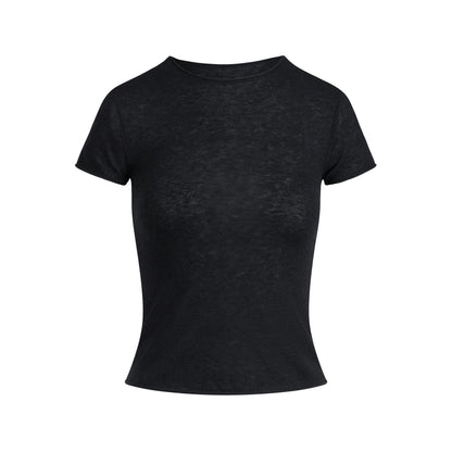 Skims Featherweight Cashmere Tee Onyx