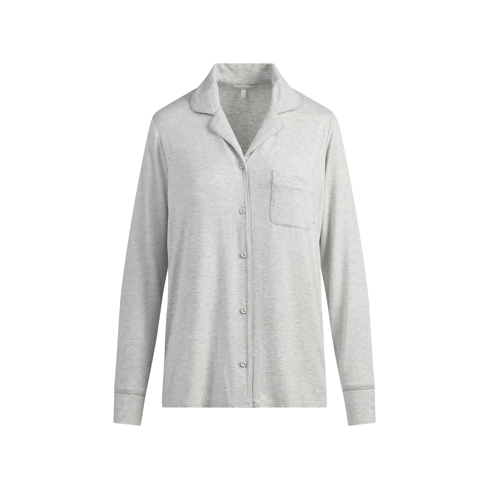 Skims Skims Sleep Long Sleeve Button Up Set Light Heather Grey