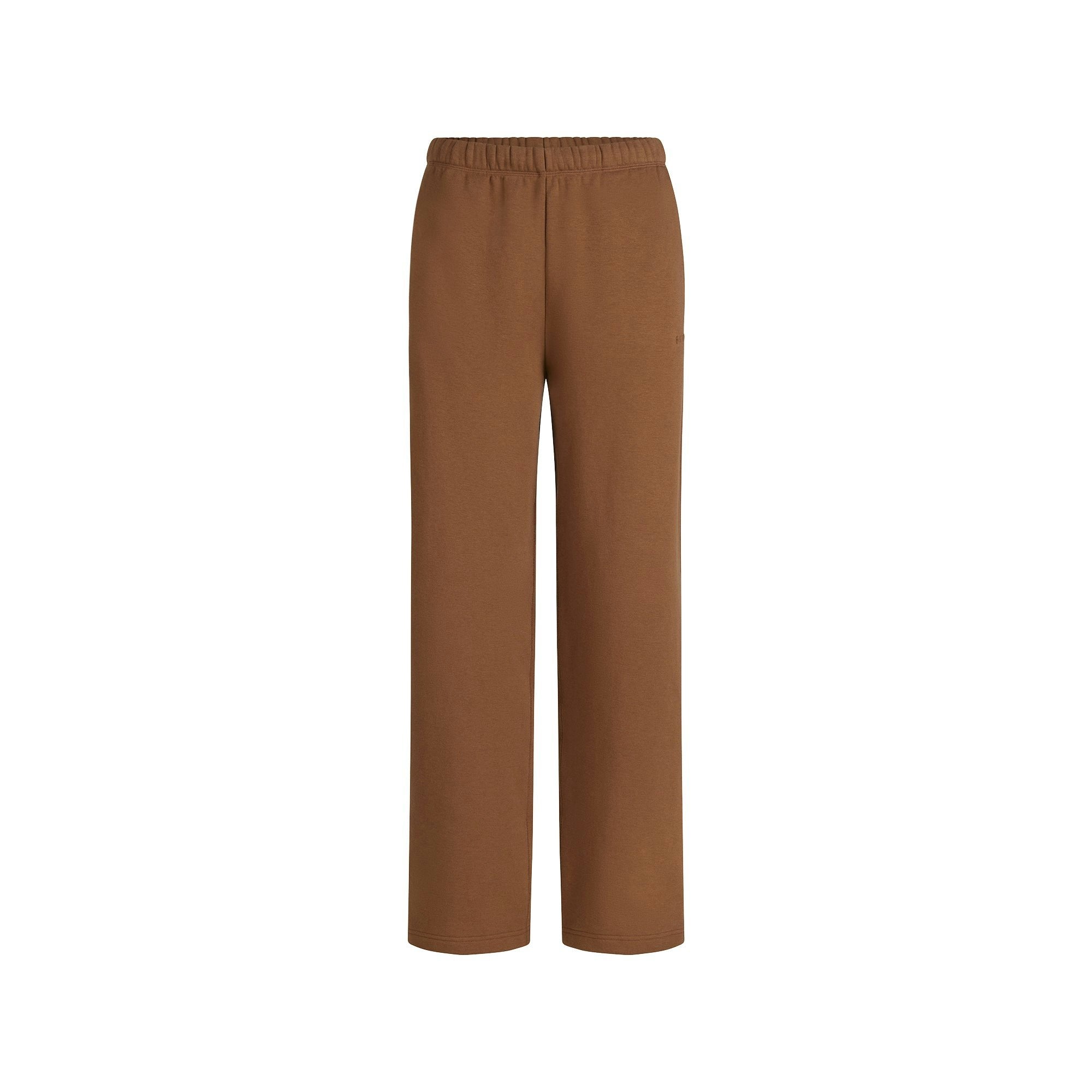 Skims Cotton Fleece Classic Straight Leg Pant Bison