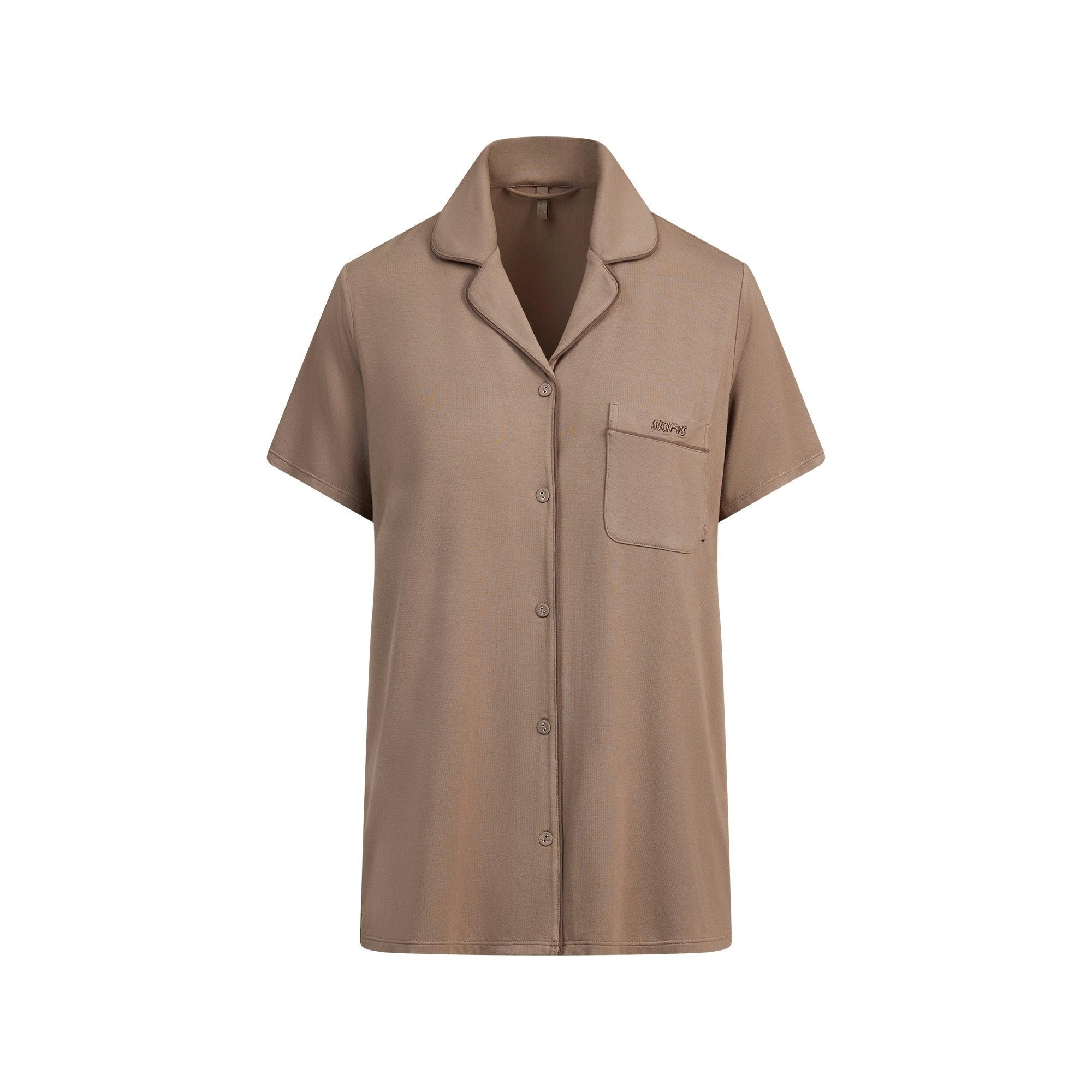 Skims Skims Sleep Short Sleeve Button Up Set Fossil